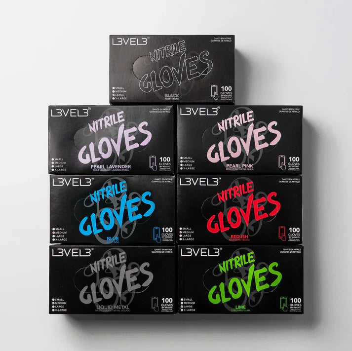 L3vel 3 Nitrile Gloves Bundle - 7 Pack Assorted Colors