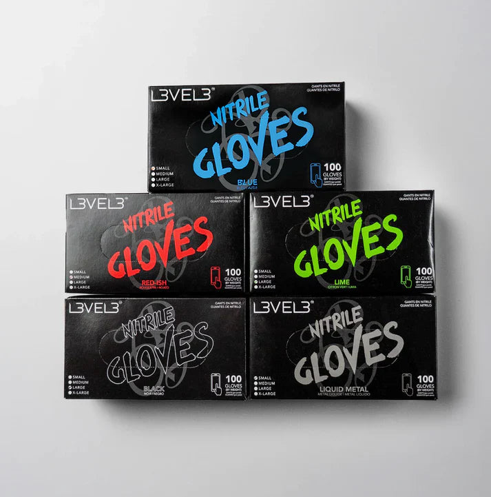 L3vel 3 Nitrile Gloves Bundle - 5 Pack Assorted Colors
